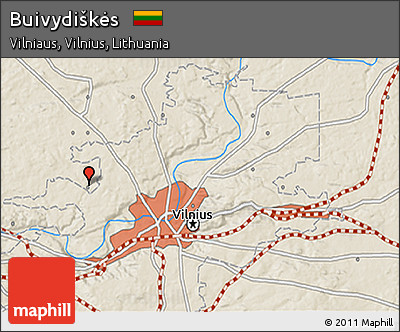 Shaded Relief 3D Map of Buivydiškės