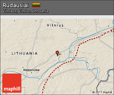 Shaded Relief 3D Map of Rudausiai