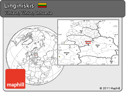 Blank Location Map of Linginiškis