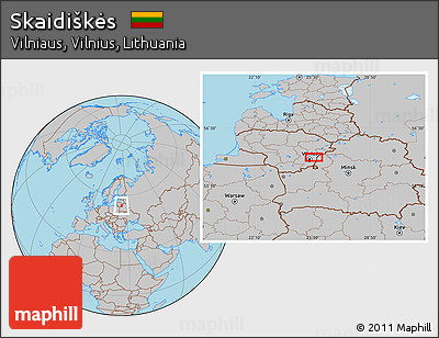 Gray Location Map of Skaidiškės