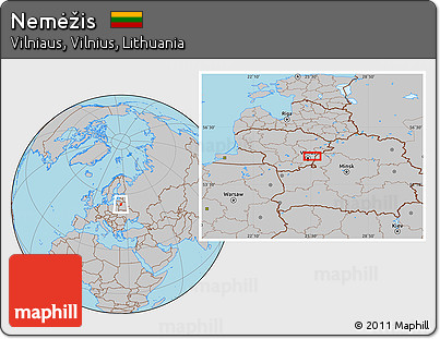 Gray Location Map of Nemėžis
