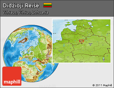 Physical Location Map of Didžioji Reišė