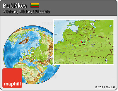 Physical Location Map of Bukiškės