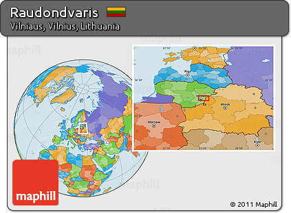 Political Location Map of Raudondvaris