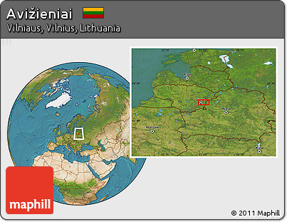Satellite Location Map of Avižieniai