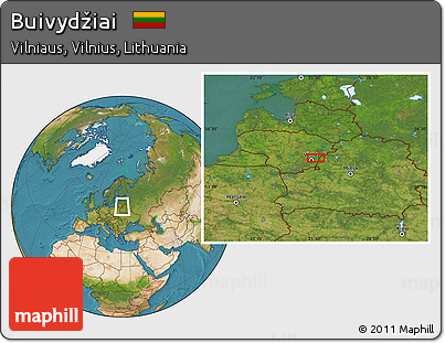 Satellite Location Map of Buivydžiai