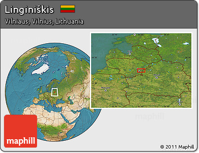 Satellite Location Map of Linginiškis