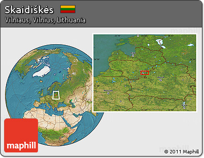 Satellite Location Map of Skaidiškės