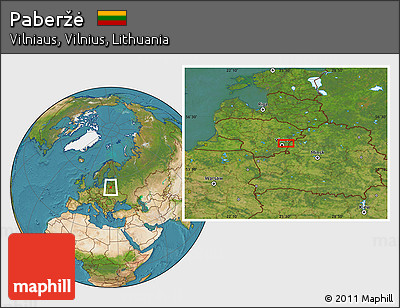 Satellite Location Map of Paberžė