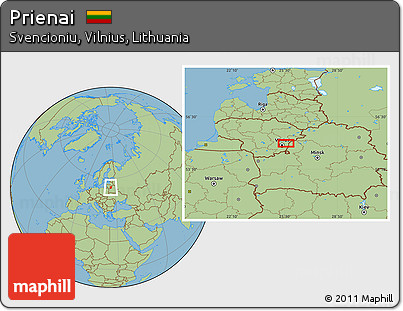 Savanna Style Location Map of Prienai
