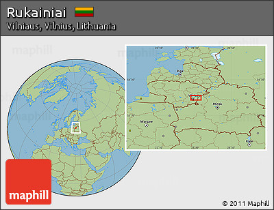 Savanna Style Location Map of Rukainiai