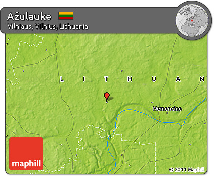 Physical Map of Ažulauke