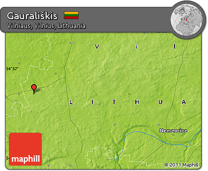 Physical Map of Gaurališkis