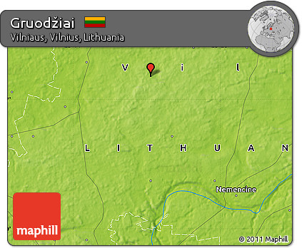 Physical Map of Gruodžiai