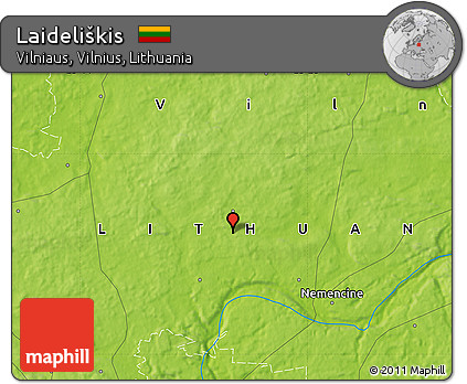 Physical Map of Laideliškis