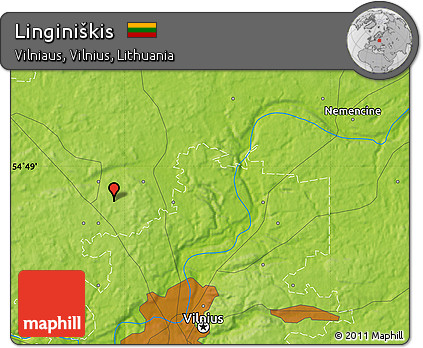 Physical Map of Linginiškis