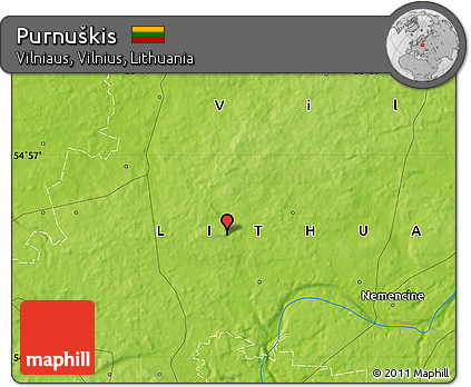 Physical Map of Purnuškis