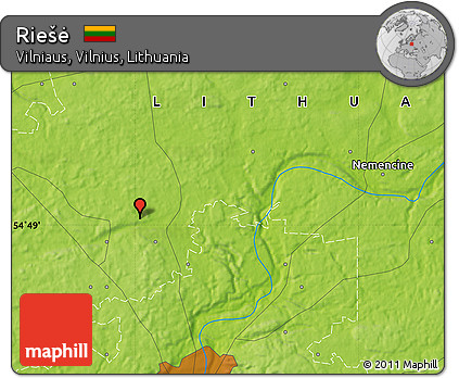 Physical Map of Riešė