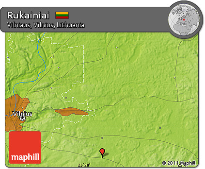 Physical Map of Rukainiai