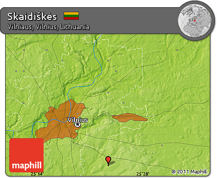 Physical Map of Skaidiškės