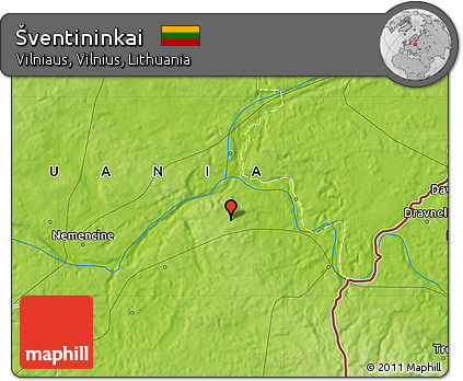 Physical Map of Šventininkai