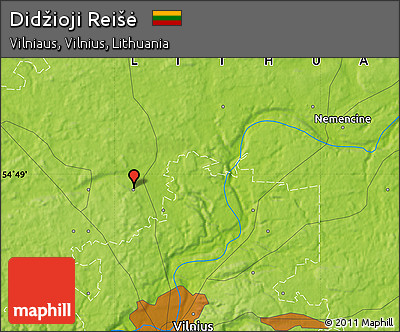 Physical Map of Didžioji Reišė