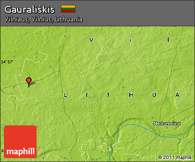 Physical Map of Gaurališkis