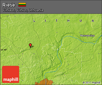 Physical Map of Riešė
