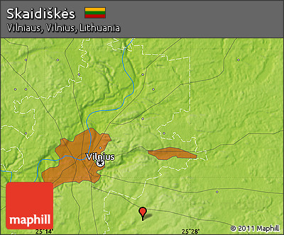 Physical Map of Skaidiškės