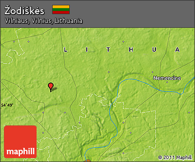 Physical Map of Žodiškės