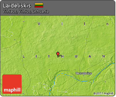 Physical Map of Laideliškis
