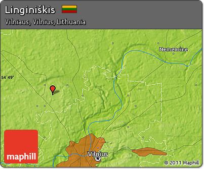 Physical Map of Linginiškis