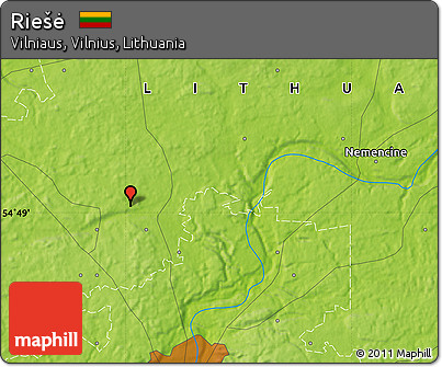 Physical Map of Riešė