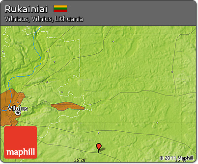 Physical Map of Rukainiai