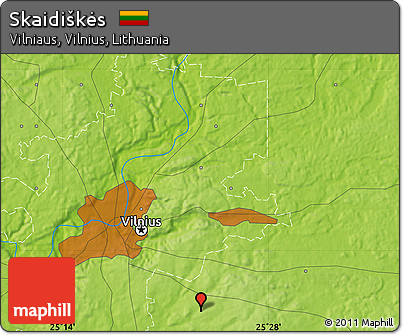 Physical Map of Skaidiškės