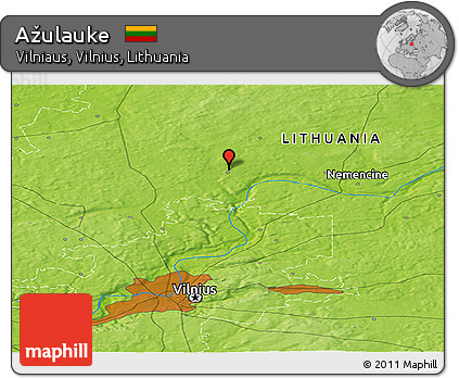 Physical Panoramic Map of Ažulauke