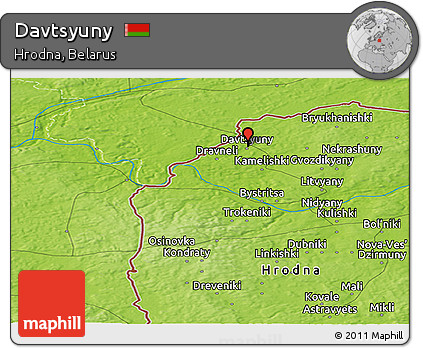 Physical Panoramic Map of Davtsyuny