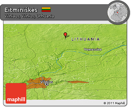 Physical Panoramic Map of Eitminiškės