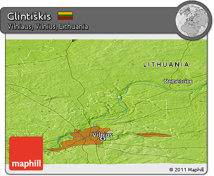 Physical Panoramic Map of Glintiškis