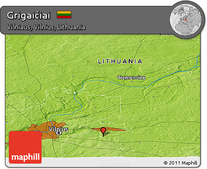 Physical Panoramic Map of Grigaičiai
