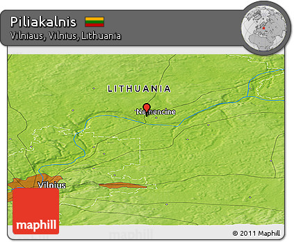 Physical Panoramic Map of Piliakalnis