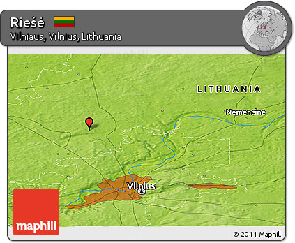 Physical Panoramic Map of Riešė
