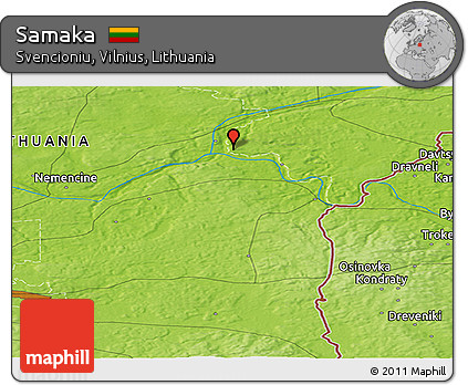 Physical Panoramic Map of Samaka
