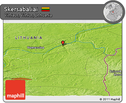Physical Panoramic Map of Skersabaliai