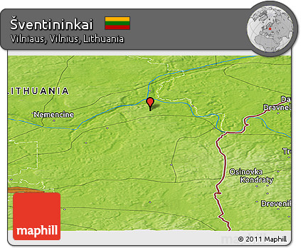 Physical Panoramic Map of Šventininkai