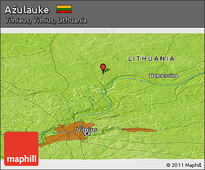 Physical Panoramic Map of Ažulauke