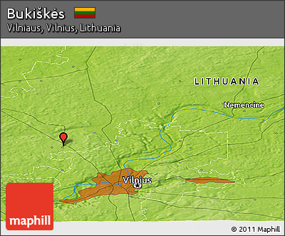 Physical Panoramic Map of Bukiškės