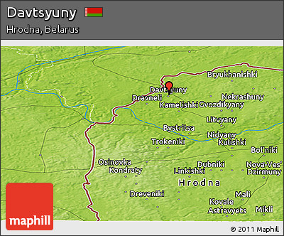 Physical Panoramic Map of Davtsyuny