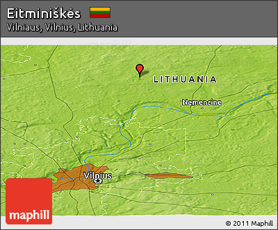 Physical Panoramic Map of Eitminiškės