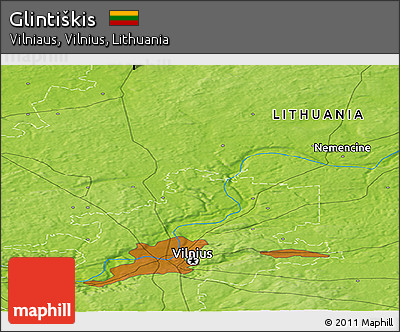Physical Panoramic Map of Glintiškis